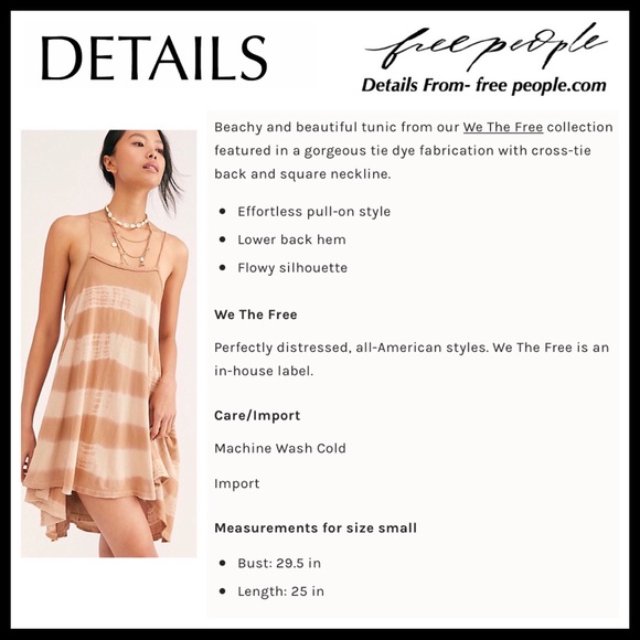 FREE PEOPLE BOHO TUNIC FLOWY MINI TANK DRESS A3C - Picture 14 of 16